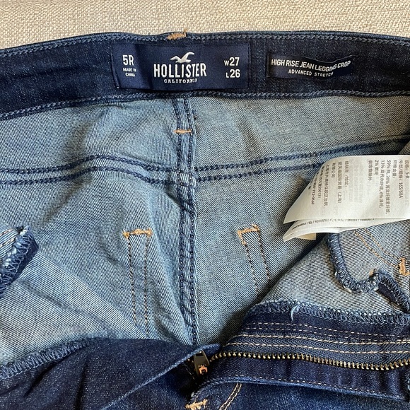 NEW Hollister High-Rise Advanced Stretch Skinny Crop Jeans Dark Wash - Picture 5 of 9